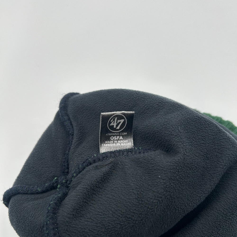 '47 Brand Beanie Hat Unisex OSFA Green NFL Green Bay Packers Cuffed Pom Fleece - Picture 3 of 4